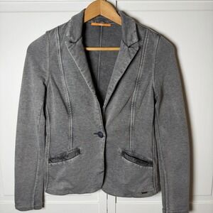 Hugo Boss Women's Orange Label Blazer Suit Coat Weathered Black Cotton Small